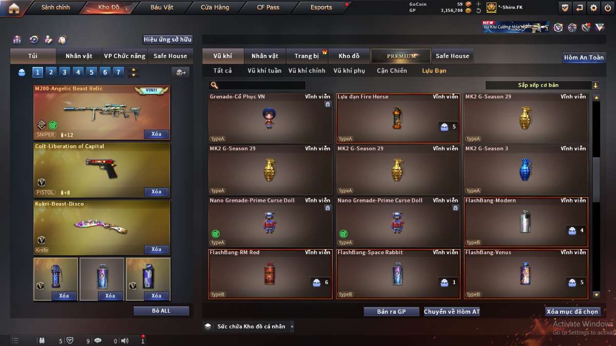 shop acc cf uy tin gia re